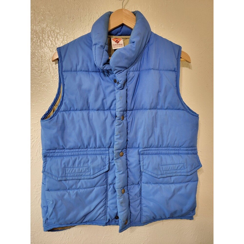 Vintage 80s Columbia Vest Collar Zip & Snap Front Men’s Fishing Medium